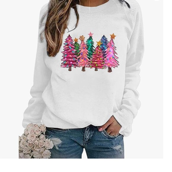 Colorful Christmas Tree Graphic Shirt,All Products : American Fashion Style Bags On Sale